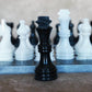 Handcrafted Black and White Marble Chess Set, 15 Inch - Elegant Home Decor and Board Games