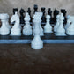 Handcrafted Black and White Marble Chess Set, 15 Inch - Elegant Home Decor and Board Games