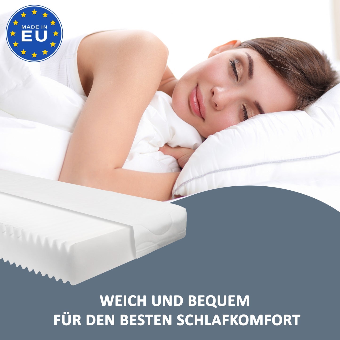 7-zone cold foam mattress, Oeko-Tex certified, H2 and H3 hardness combined in one mattress