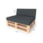 High-quality Euro pallet cushions: sets of 2 &amp; 8, anthracite - ideal for indoor/outdoor pallet sofas