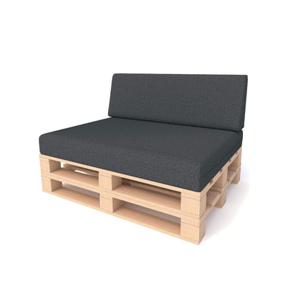 High-quality Euro pallet cushions: sets of 2 &amp; 8, anthracite - ideal for indoor/outdoor pallet sofas