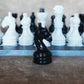 Handcrafted Black and White Marble Chess Set, 15 Inch - Elegant Home Decor and Board Games