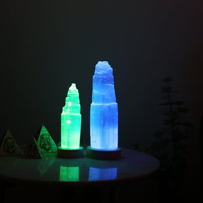 Selenite USB Lamp - Mountain 20cm