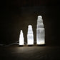 Natural USB tower lamp made of selenite table lamp with white LED light