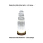 Natural USB tower lamp made of selenite table lamp with white LED light