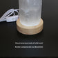 Natural USB tower lamp made of selenite table lamp with white LED light