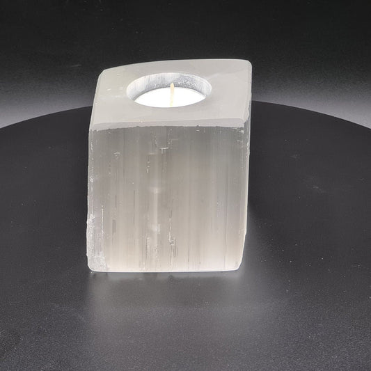 Selenite tealight holder square