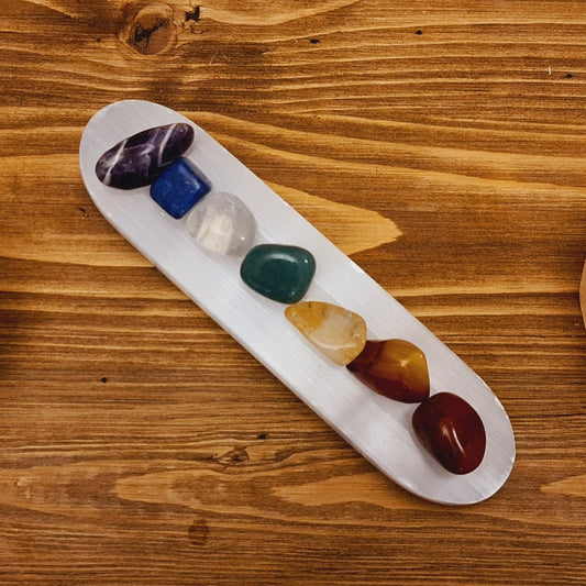 selenite oval tray